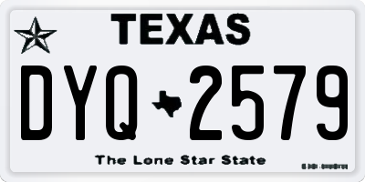 TX license plate DYQ2579