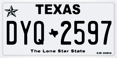 TX license plate DYQ2597