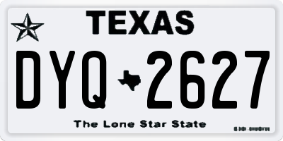 TX license plate DYQ2627