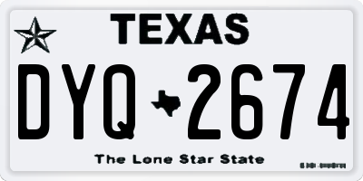 TX license plate DYQ2674