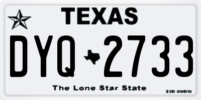 TX license plate DYQ2733