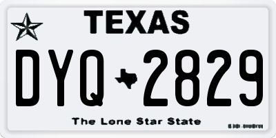 TX license plate DYQ2829