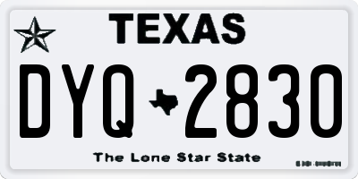 TX license plate DYQ2830