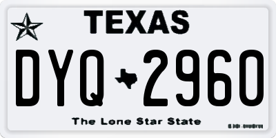 TX license plate DYQ2960