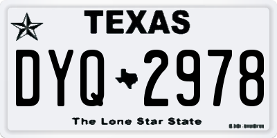 TX license plate DYQ2978