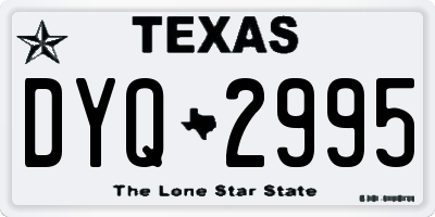 TX license plate DYQ2995