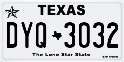 TX license plate DYQ3032