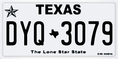TX license plate DYQ3079