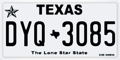 TX license plate DYQ3085