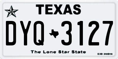 TX license plate DYQ3127