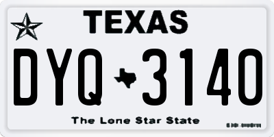 TX license plate DYQ3140