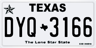 TX license plate DYQ3166