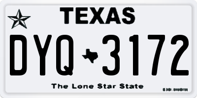 TX license plate DYQ3172