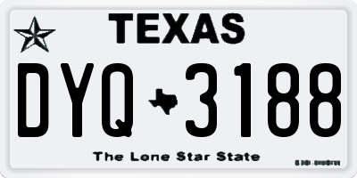 TX license plate DYQ3188