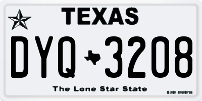 TX license plate DYQ3208