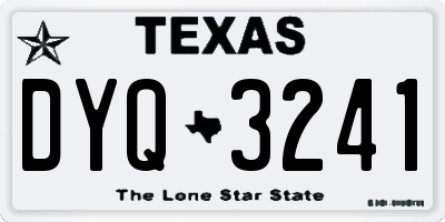 TX license plate DYQ3241