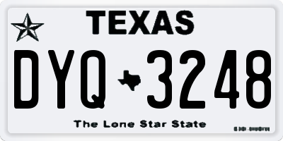 TX license plate DYQ3248
