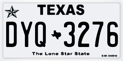 TX license plate DYQ3276