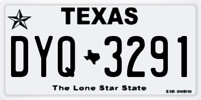 TX license plate DYQ3291