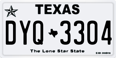 TX license plate DYQ3304