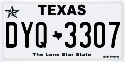 TX license plate DYQ3307
