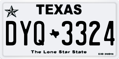 TX license plate DYQ3324