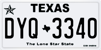 TX license plate DYQ3340
