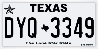 TX license plate DYQ3349