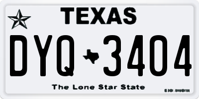 TX license plate DYQ3404