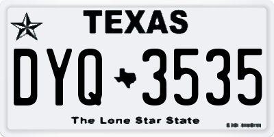 TX license plate DYQ3535
