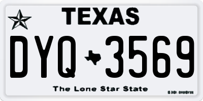TX license plate DYQ3569