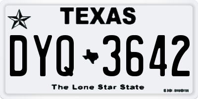 TX license plate DYQ3642
