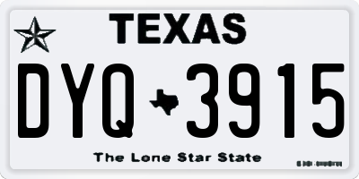 TX license plate DYQ3915