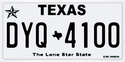 TX license plate DYQ4100