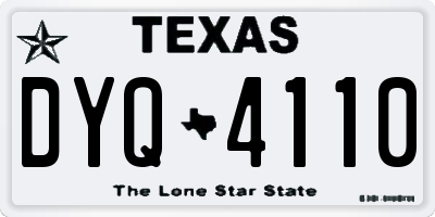 TX license plate DYQ4110