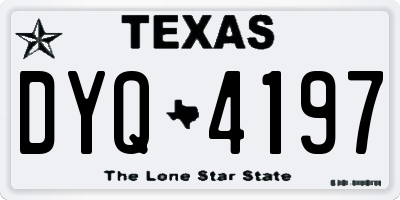 TX license plate DYQ4197