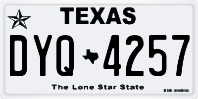 TX license plate DYQ4257