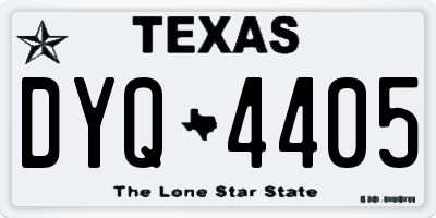 TX license plate DYQ4405