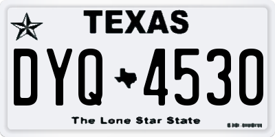 TX license plate DYQ4530
