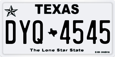 TX license plate DYQ4545