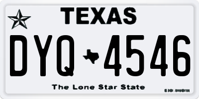 TX license plate DYQ4546