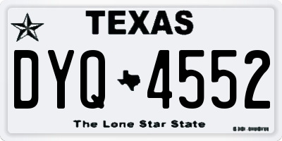 TX license plate DYQ4552