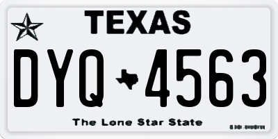 TX license plate DYQ4563