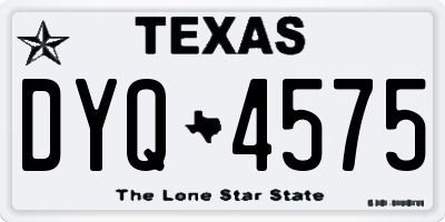 TX license plate DYQ4575
