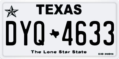 TX license plate DYQ4633