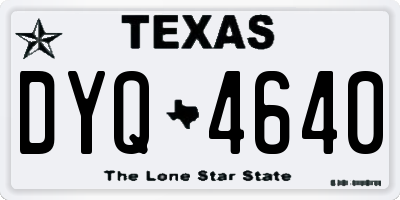 TX license plate DYQ4640