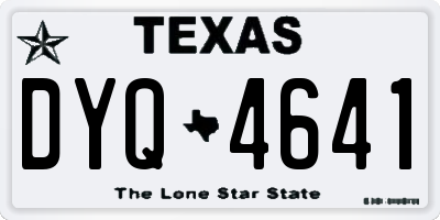 TX license plate DYQ4641
