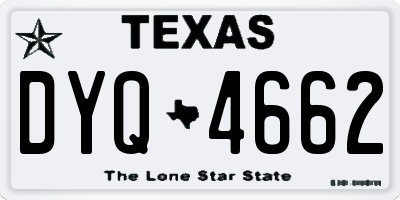 TX license plate DYQ4662