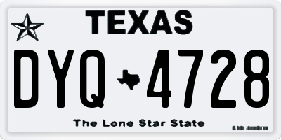 TX license plate DYQ4728