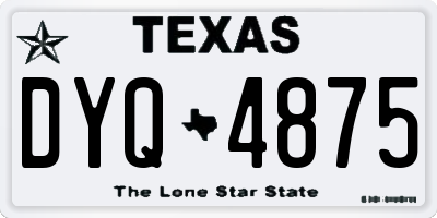 TX license plate DYQ4875